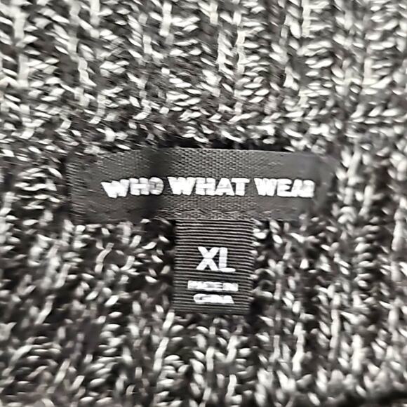 Who What Wear Black and White Knit Pullover Sweater Crew Neck Women's Size XL - Picture 6 of 7